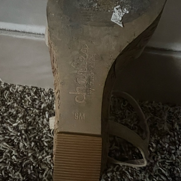 Tan Cork wedge sandals. Size 9 women’s. Charles by Charles David. - Picture 4 of 6